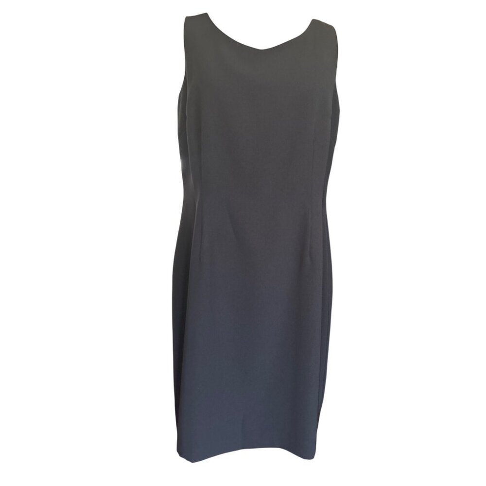 Liz Claiborne Villager Womens Black Sleeveless Knee-Length Sheath Dress Size 16